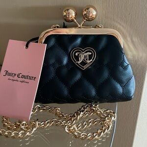 Juicy Couture Black Kisslock Crossbody Small Bag/NWT